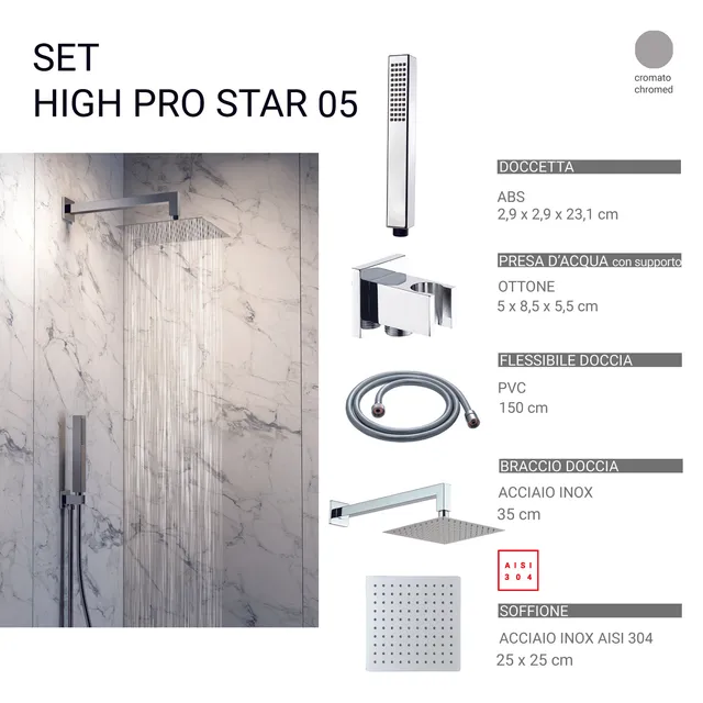 gedy-high-pro-star-05-ensemble-douche-5-pi-ces-chrome image 1