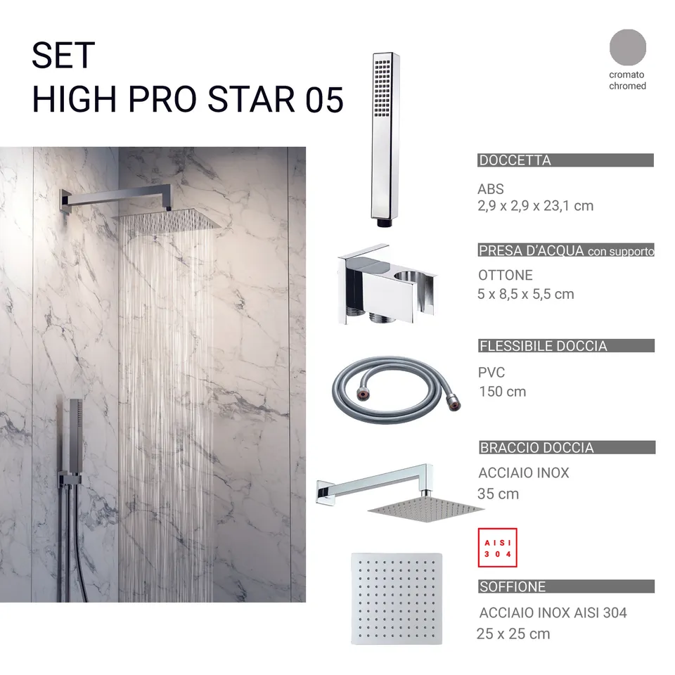 gedy-high-pro-star-05-ensemble-douche-5-pi-ces-chrome image 1