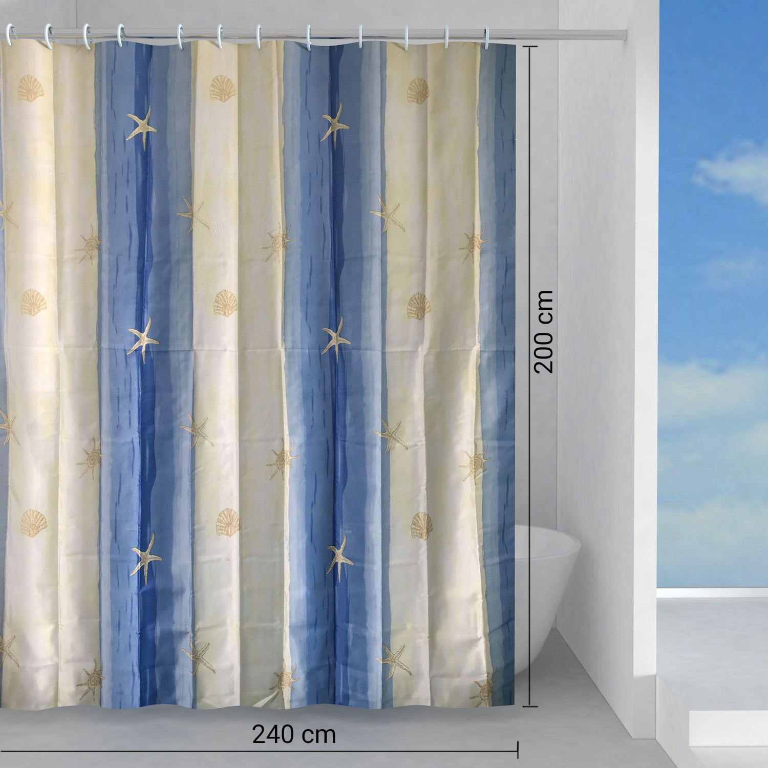 gedy-oltremare-rideau-de-douche-240x200-cm-beige-bleu image 2