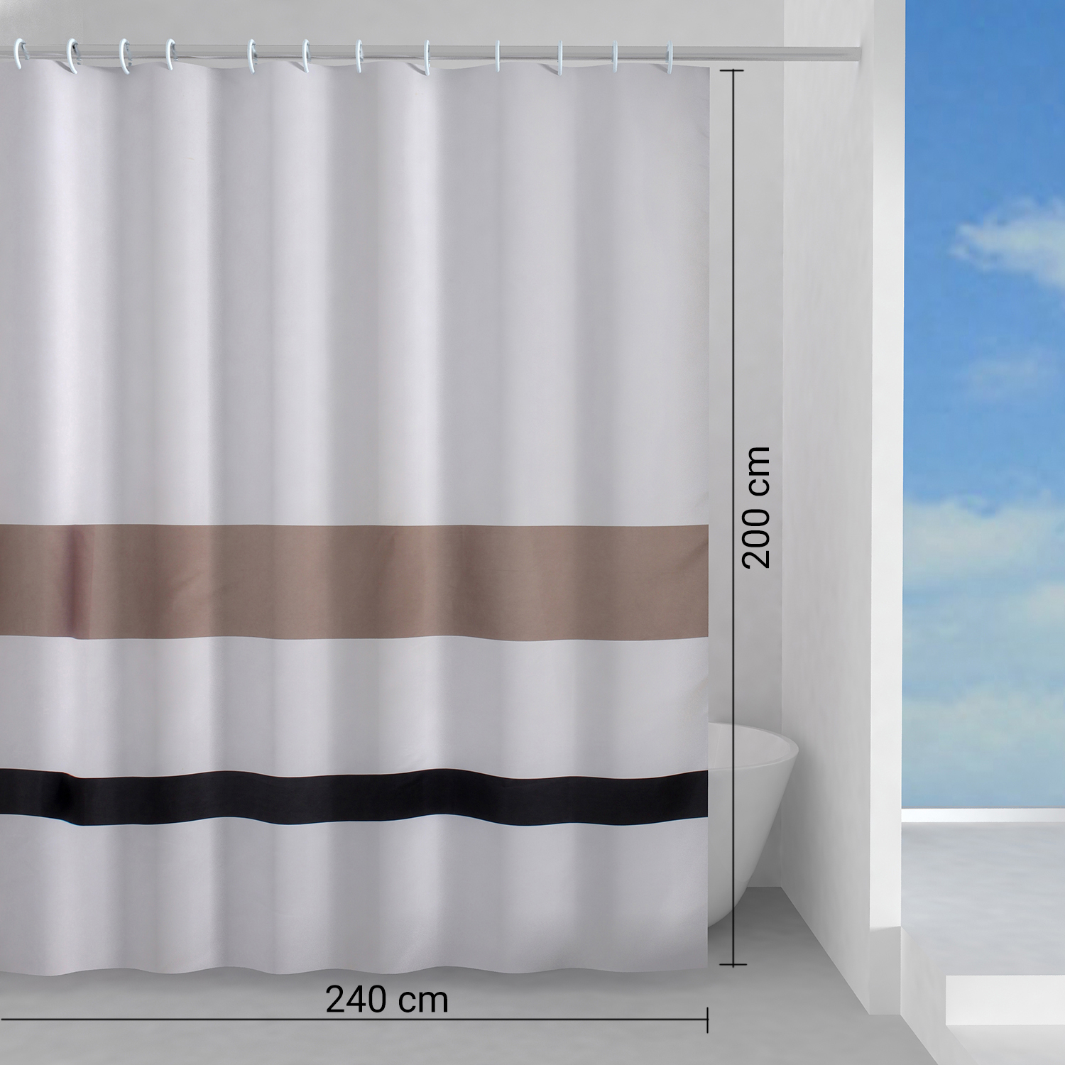 gedy-living-rideau-de-douche-240x200-cm-beige image 2