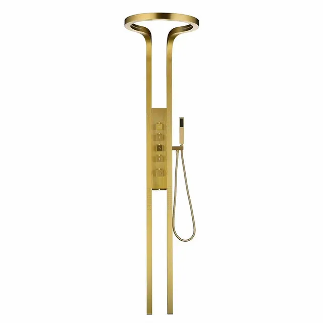 hudor-scamandre-0005-colonne-de-douche-dor-bross-thermostatique image 1