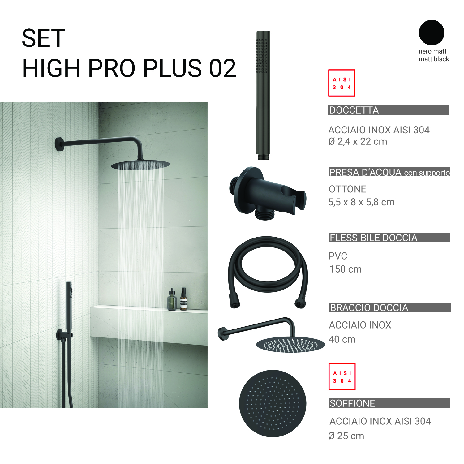 gedy-high-pro-plus-02-ensemble-douche-5-pi-ces-noir-mat image 1