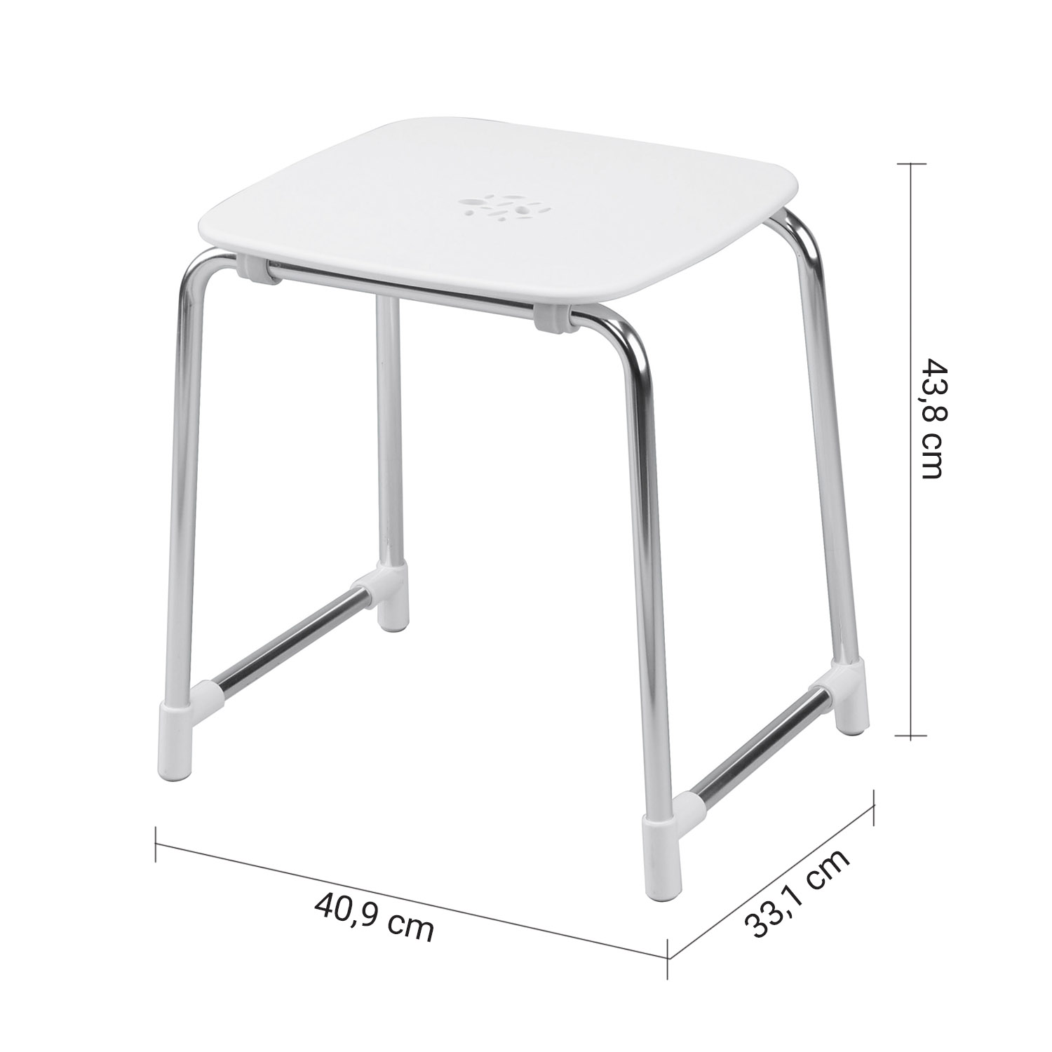 gedy-prima-classe-tabouret-blanc-chrome-salle-de-bain image 2