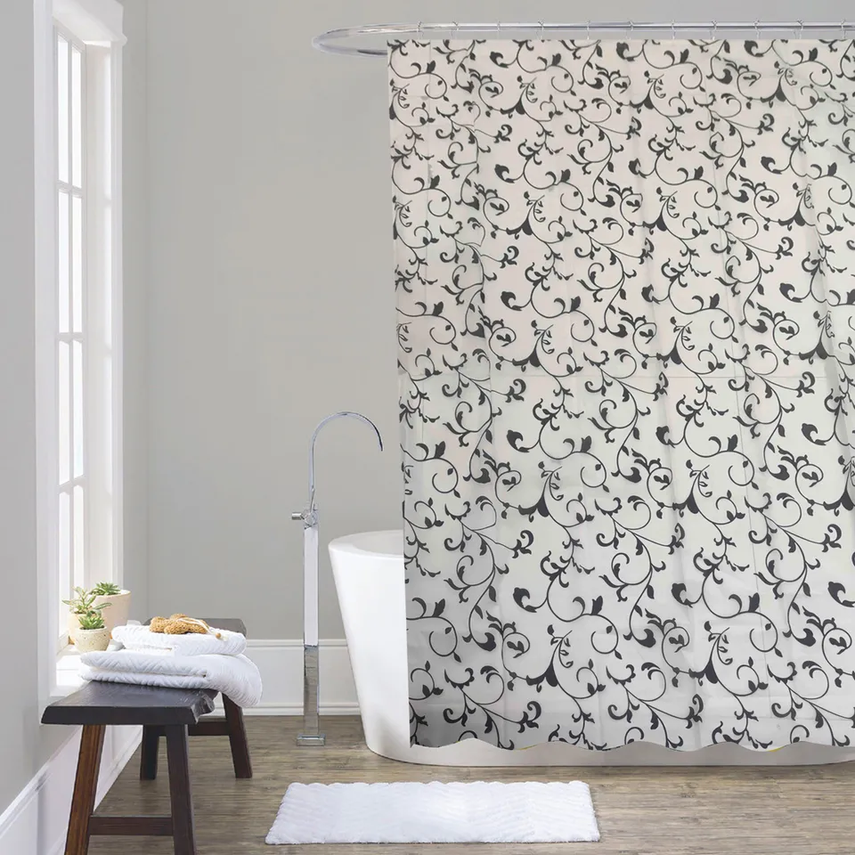 gedy-corinzia-rideau-douche-180x200-cm-blanc-noir image 1