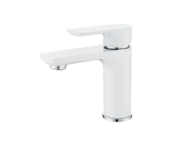 hudor-argolide-robinet-lavabo-blanc-mat-laiton image 1