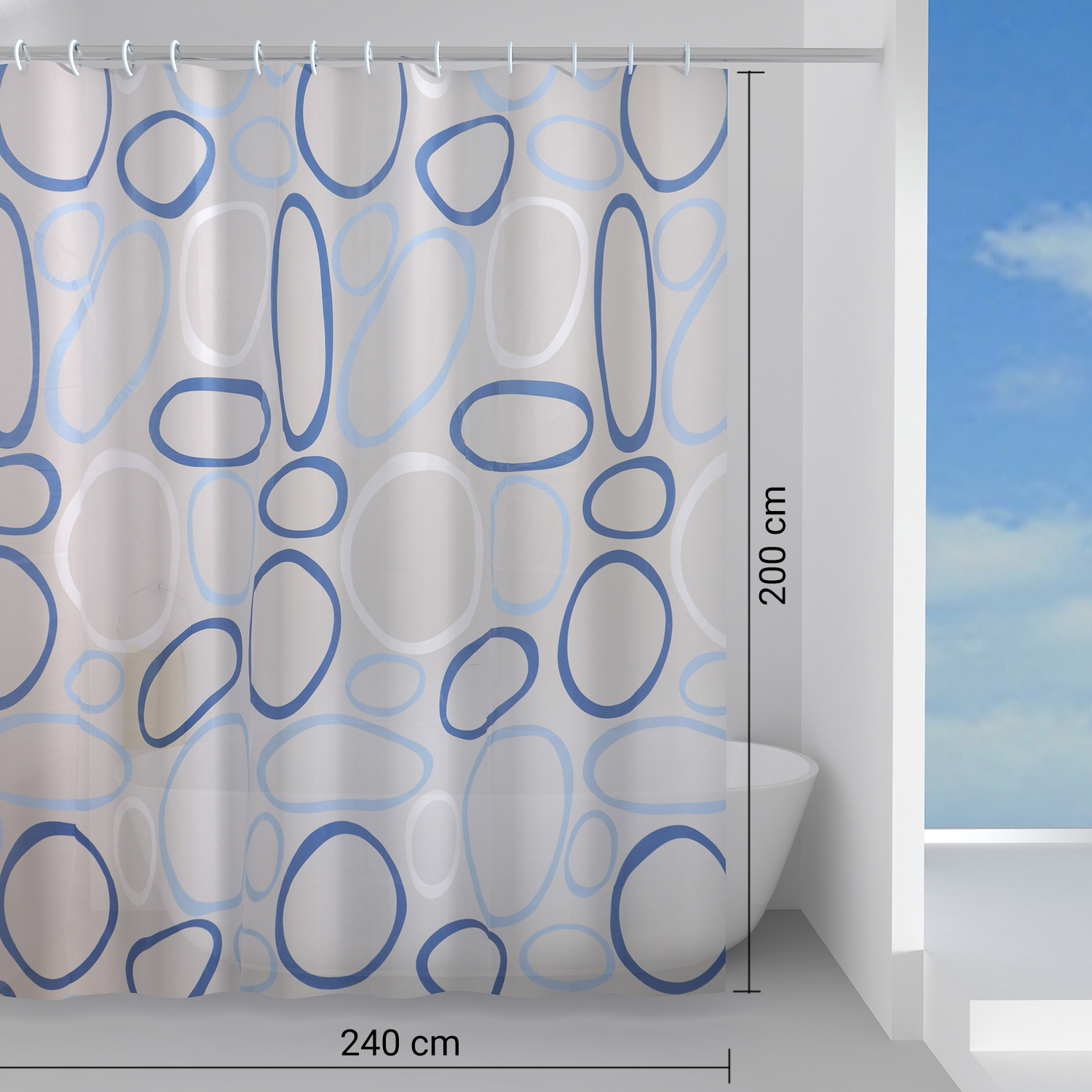 gedy-ciotoli-rideau-de-douche-240x200-cm-bleu-ciel image 2
