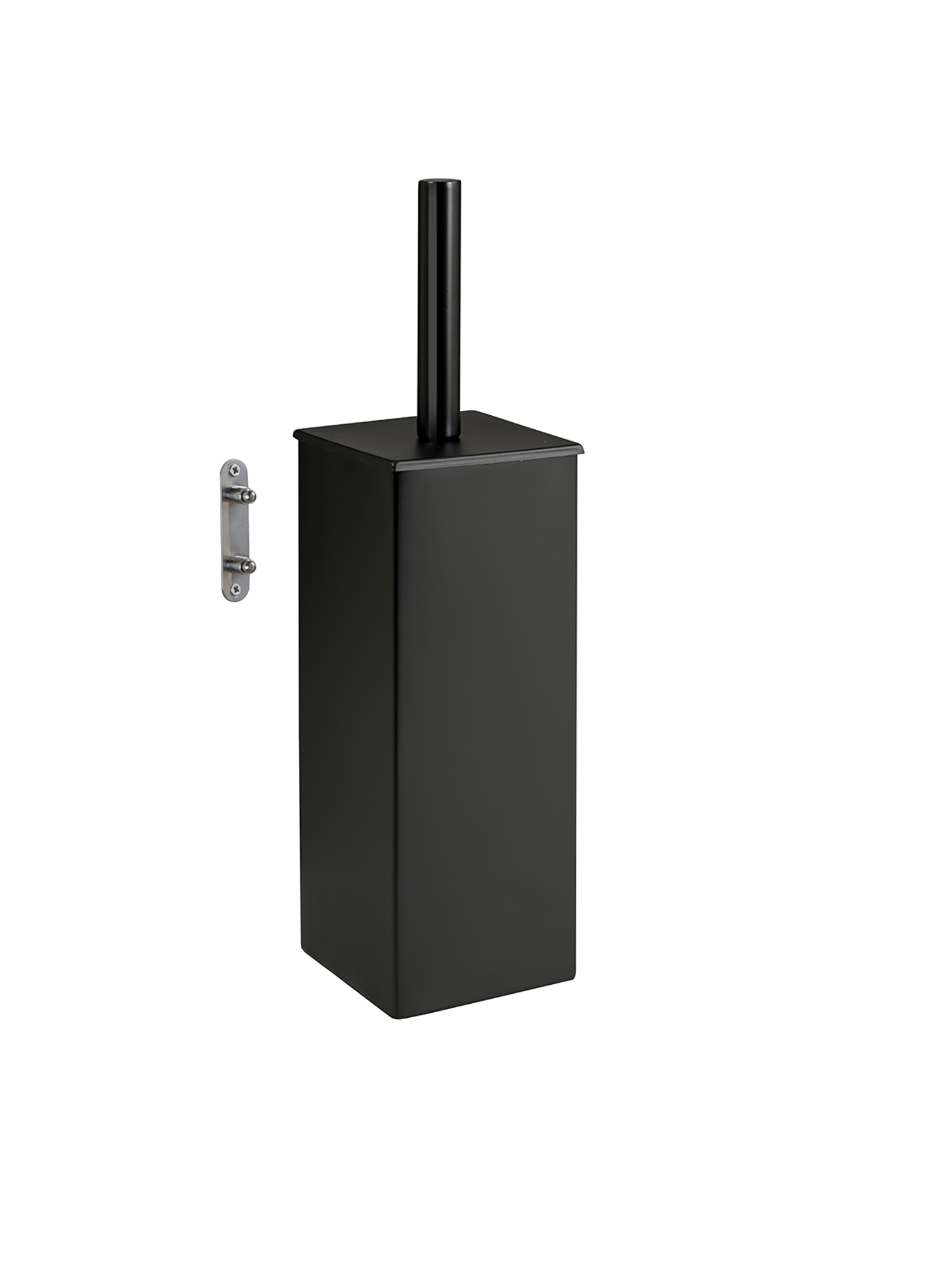 gedy-teseo-porte-balayette-wc-mural-noir-mat image 1