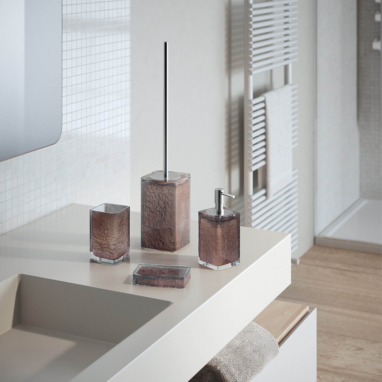 gedy-giulia-distributeur-de-savon-brun-poser image 3