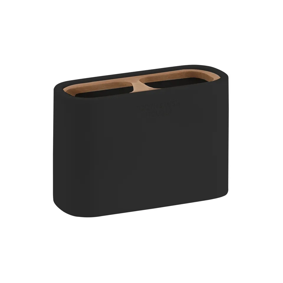gedy-bamboom-ninfea-gobelet-porte-brosse-noir-mat image 1