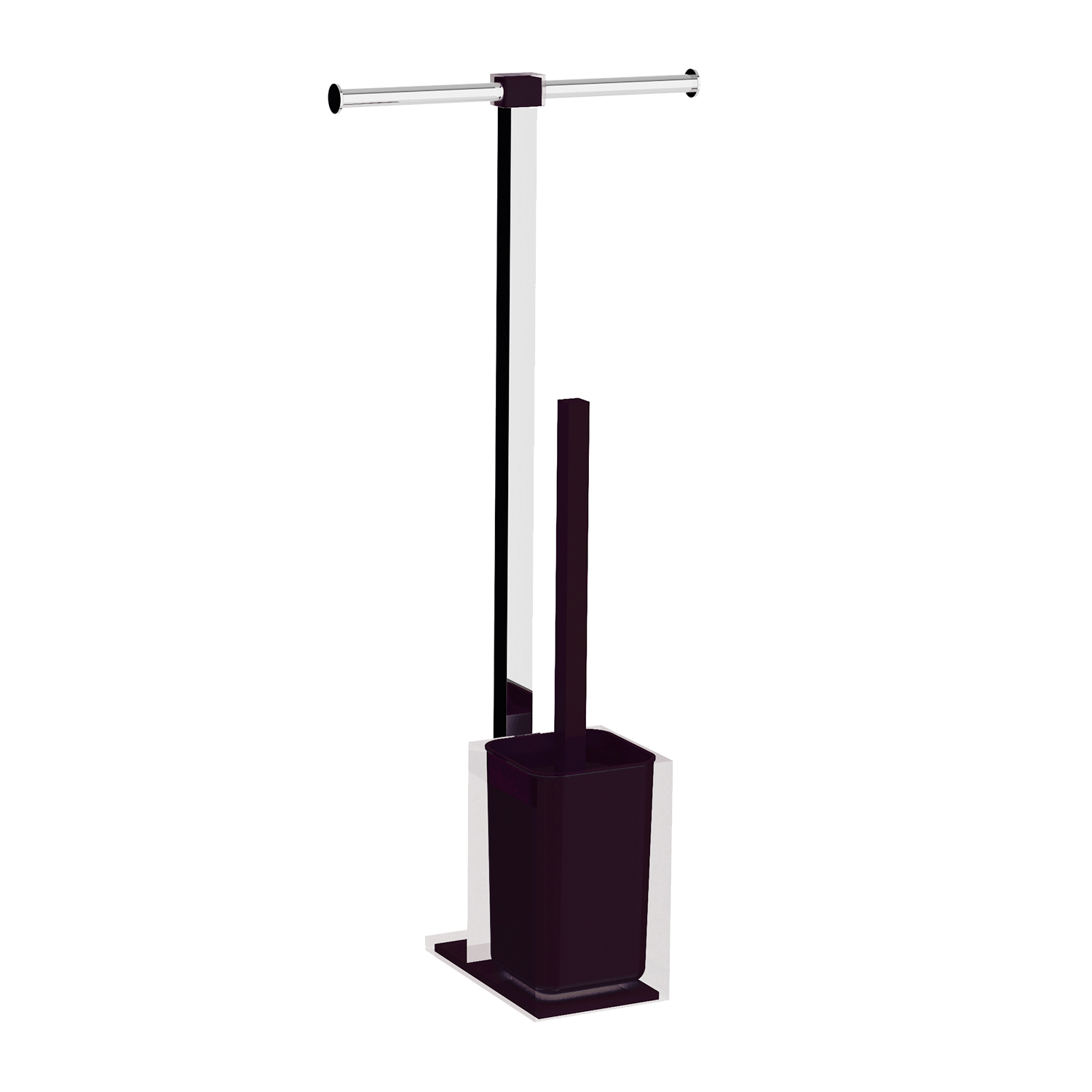 gedy-rainbow-ensemble-wc-porte-papier-brosse-noir image 1