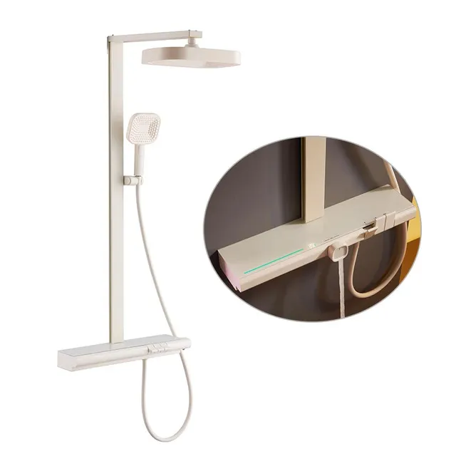 hudor-argolide-colonne-de-douche-thermostatique-blanc-mat image 1