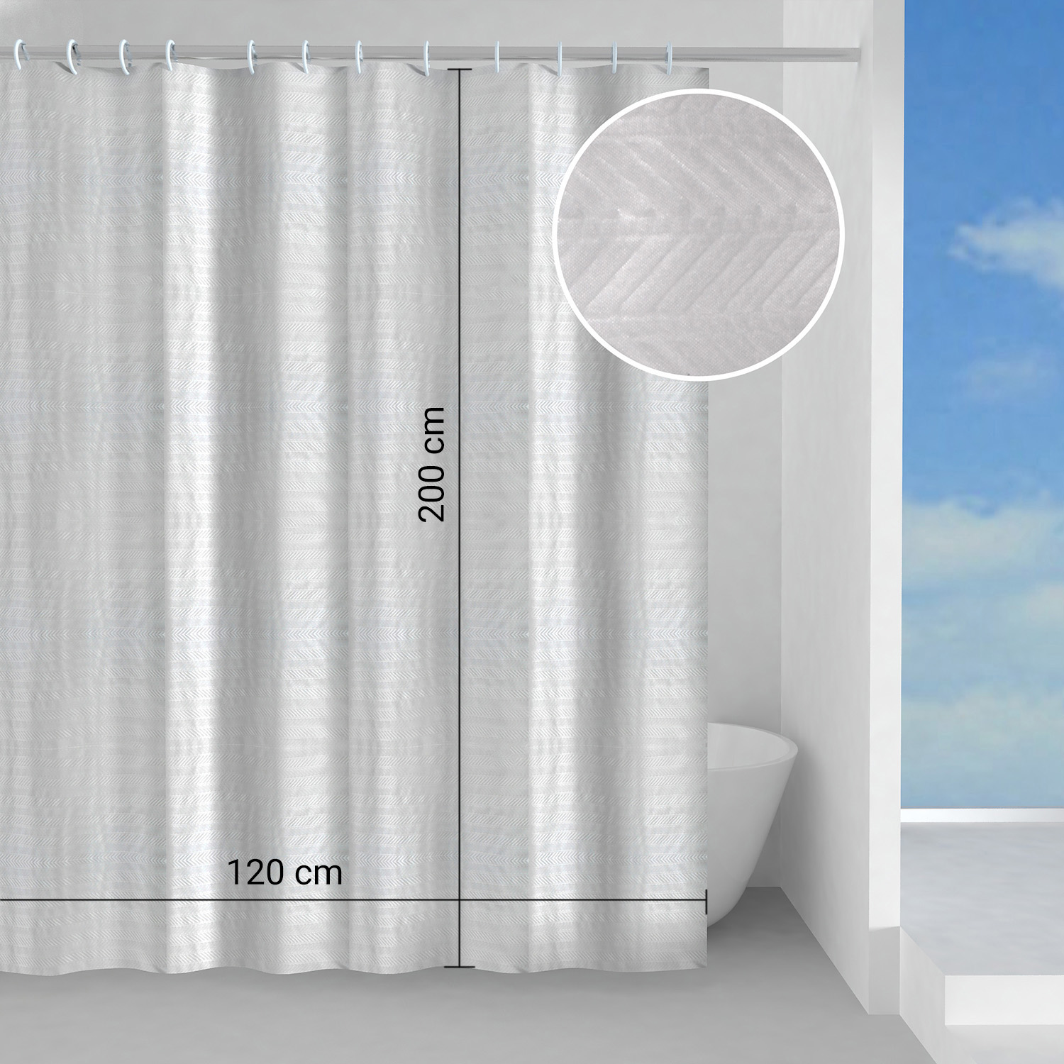 gedy-neve-rideau-de-douche-120x200-cm-blanc-imperm-able image 2
