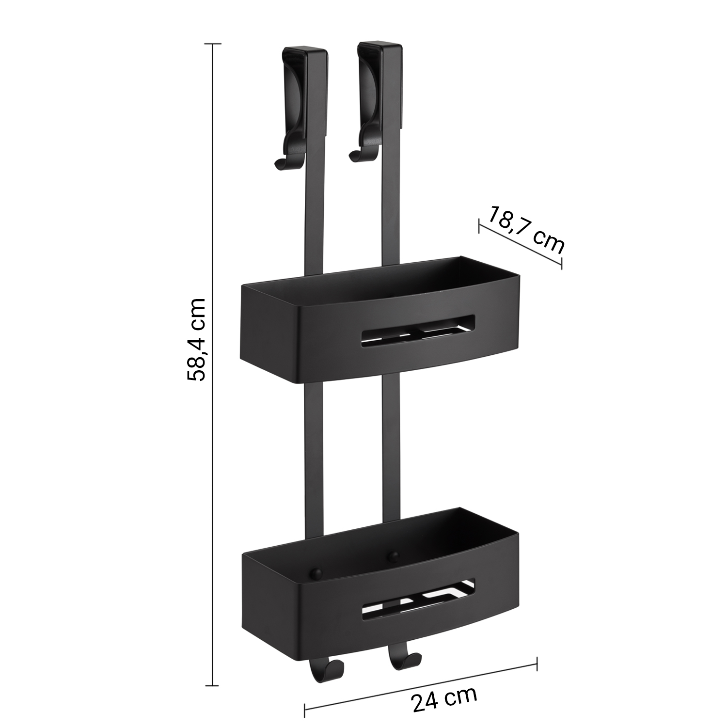 gedy-nerva-panier-de-douche-suspendre-noir-mat image 2