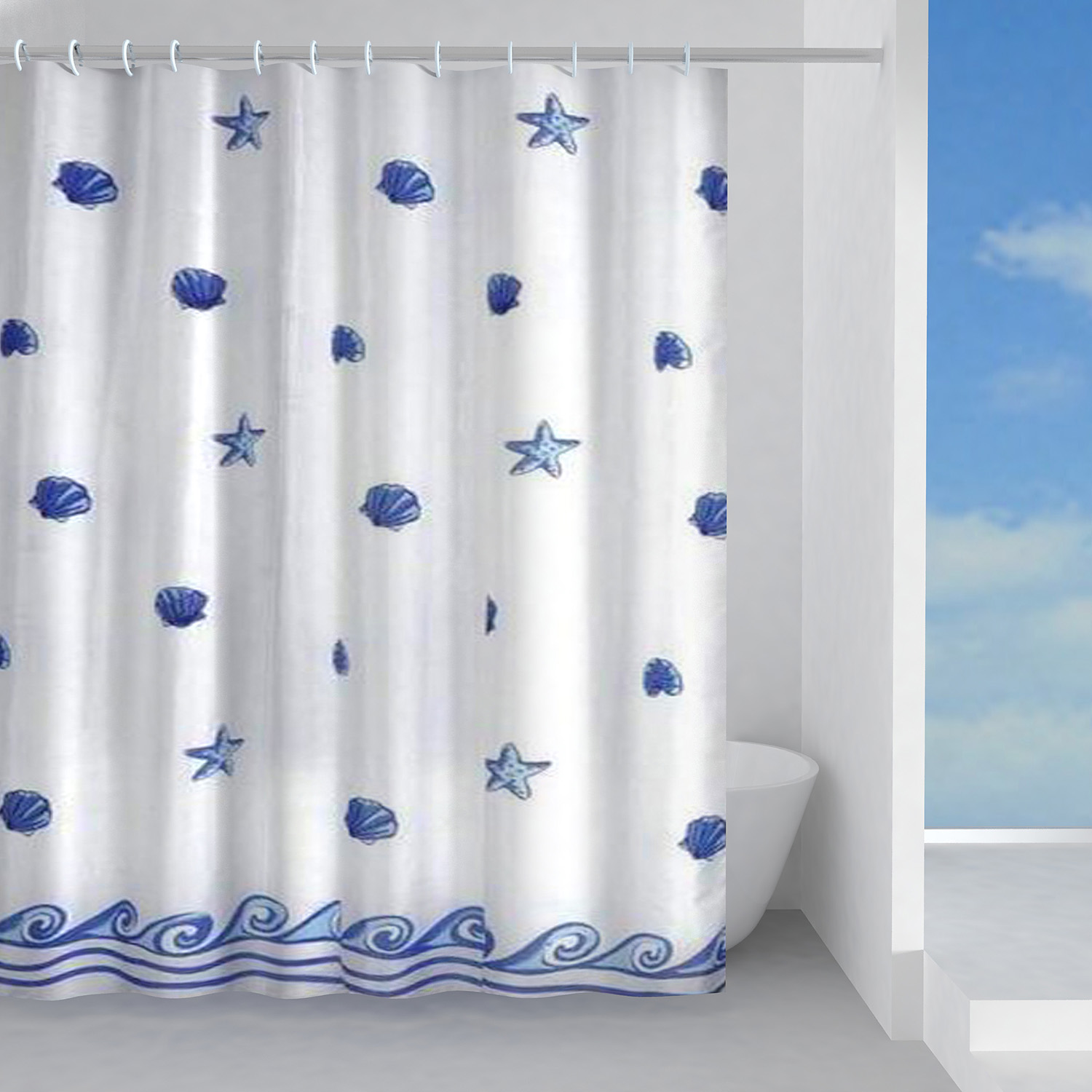 gedy-riva-rideau-de-douche-120x200-cm-bleu image 1