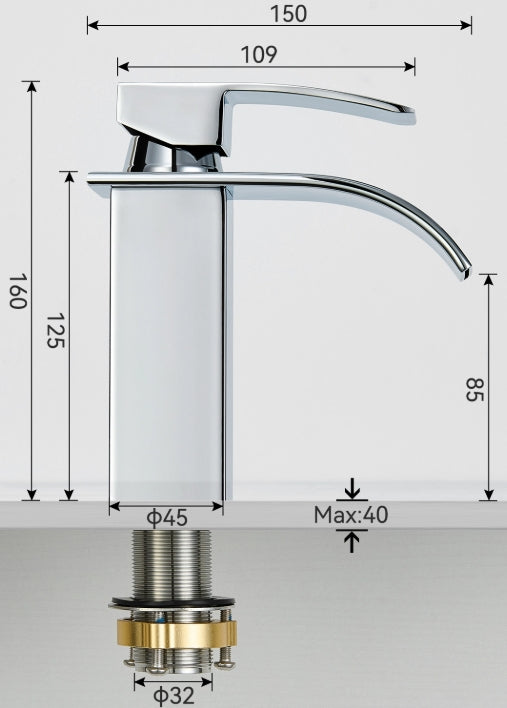 hudor-enip-e-b03-robinet-lavabo-chrome-laiton-sur-plage image 4
