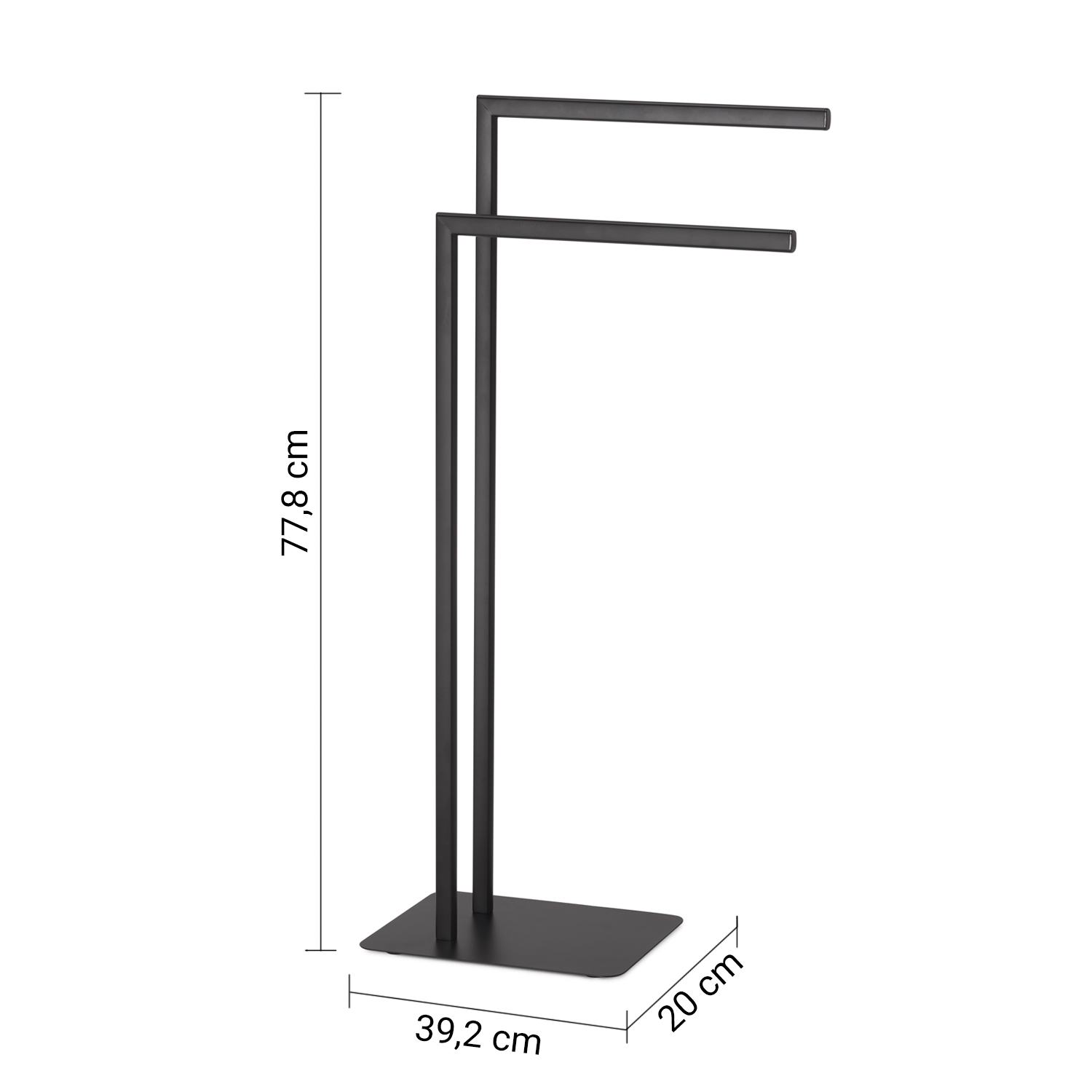 gedy-felix-porte-serviette-sur-pied-noir-mat image 2