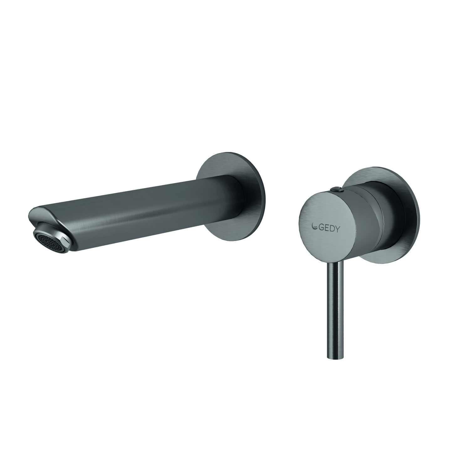 gedy-garda-mitigeur-lavabo-mural-gun-metal-bec image 1