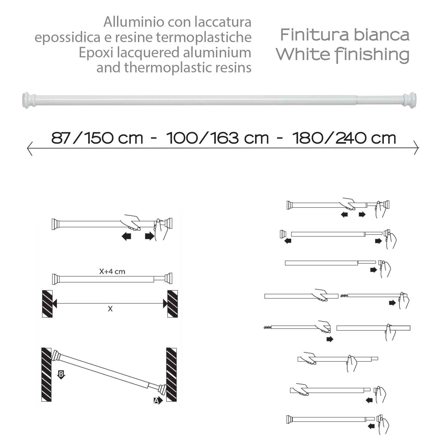 gedy-barre-extensible-rideau-de-douche-blanc image 3