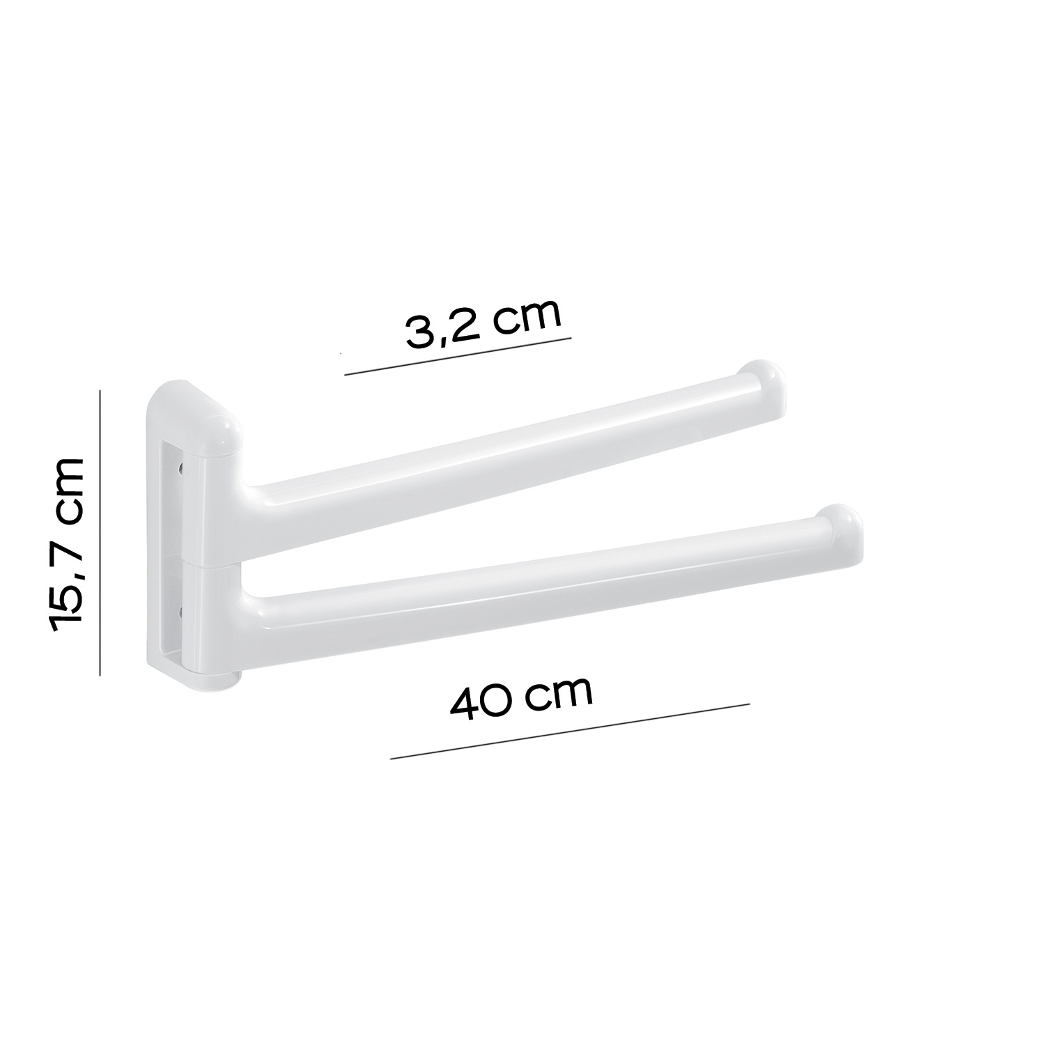 gedy-junior-porte-serviette-r-glable-blanc-mat image 2