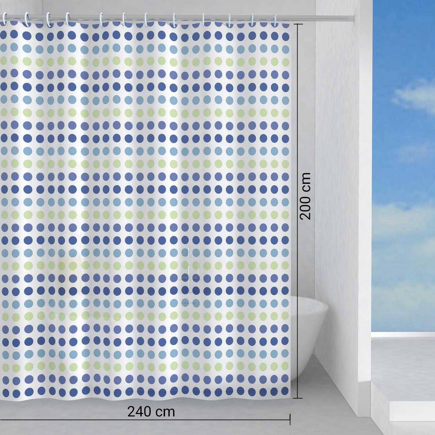gedy-biglie-rideau-de-douche-180x200-vert-bleu image 2