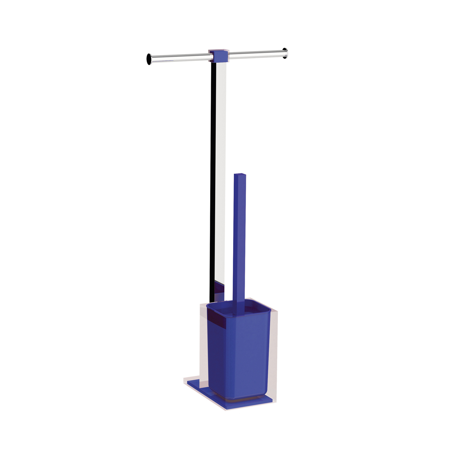 gedy-rainbow-ensemble-wc-porte-papier-brosse-bleu image 1