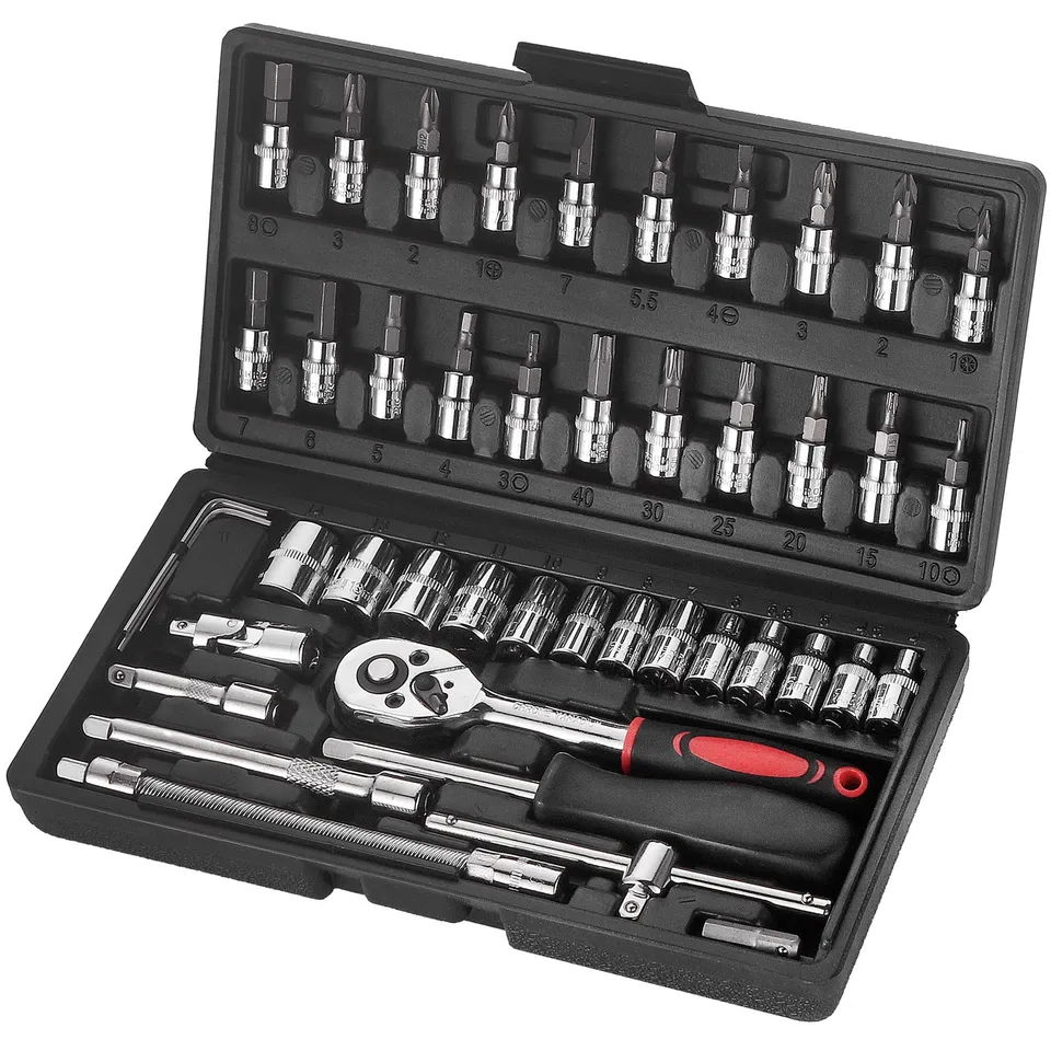 gricol-coffret-douilles-46-pi-ces-bo-te-outils-noir-chrome-vanadium image 1