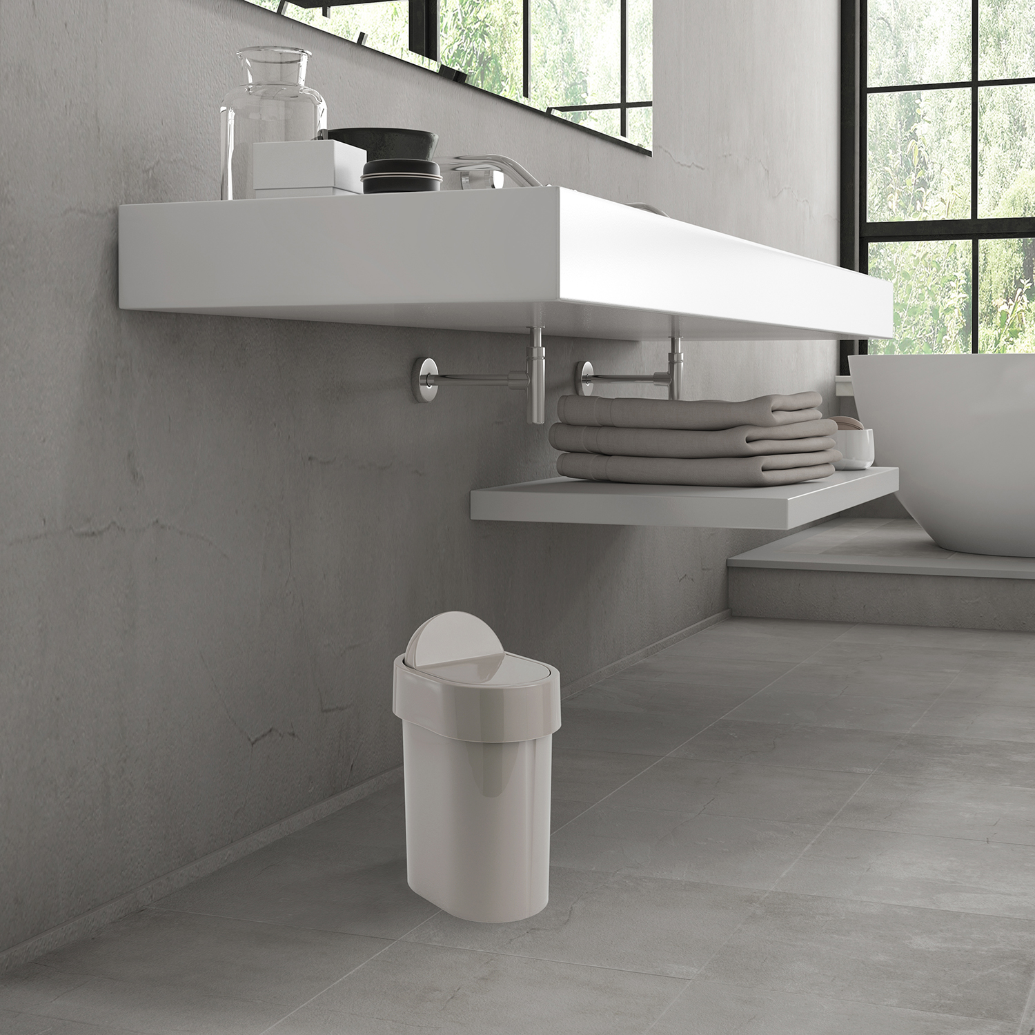 gedy-junior-poubelle-beige-salle-de-bain-wc-plastique image 5