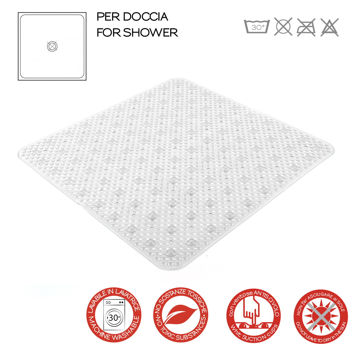 gedy-solid-tapis-de-douche-antid-rapant-53x53-cm-transparent image 3