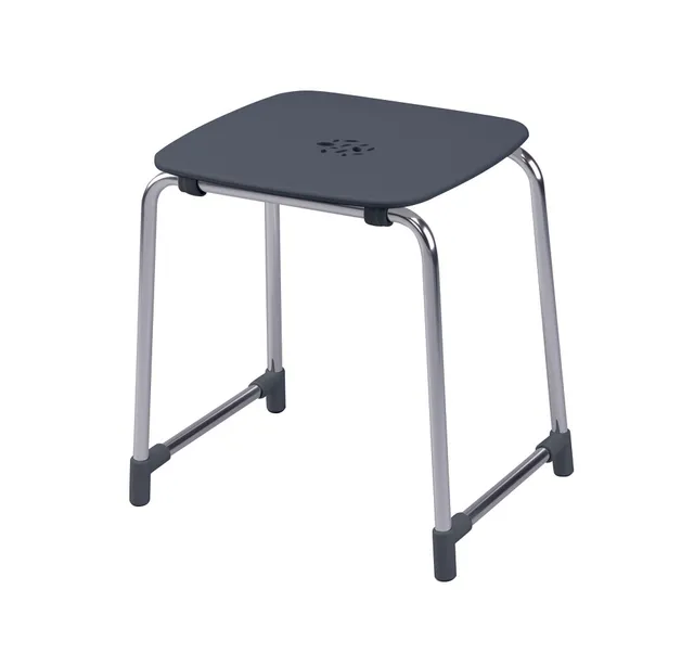 gedy-prima-classe-tabouret-anthracite-chrome-2 image 1