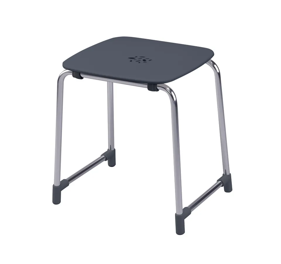 gedy-prima-classe-tabouret-anthracite-chrome-2 image 1
