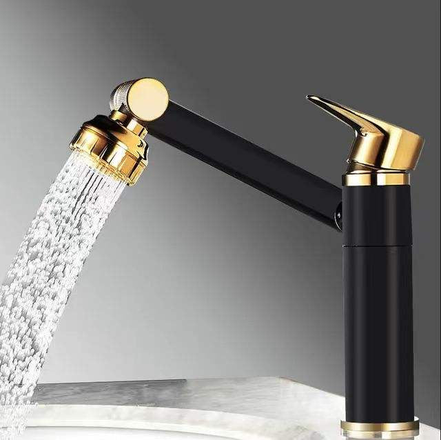 hudor-scamandre-090-robinet-lavabo-noir-et-or-t-te-modulable image 6