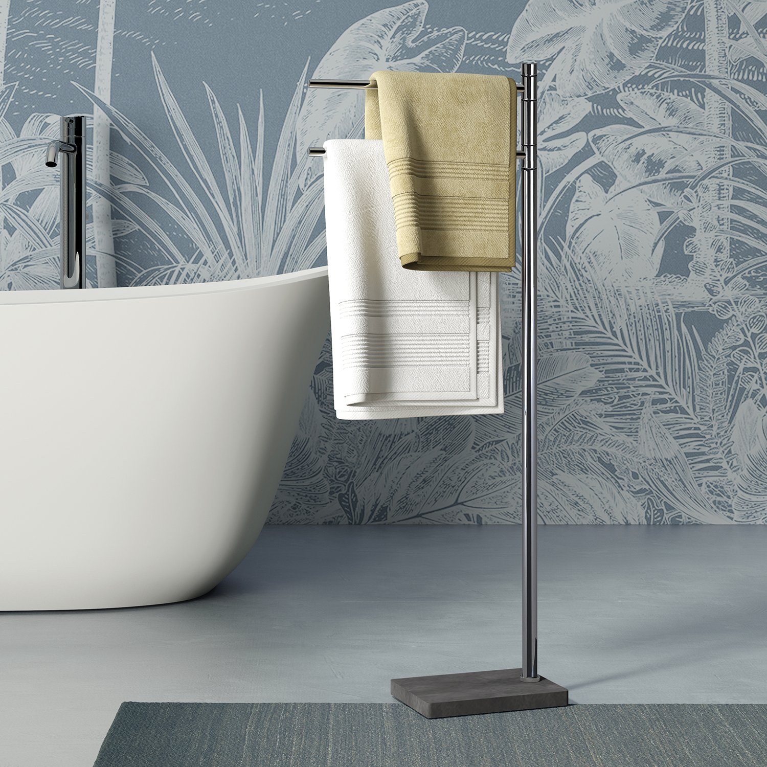 gedy-trilly-porte-serviettes-sur-pied-gris-salle-de-bain image 3