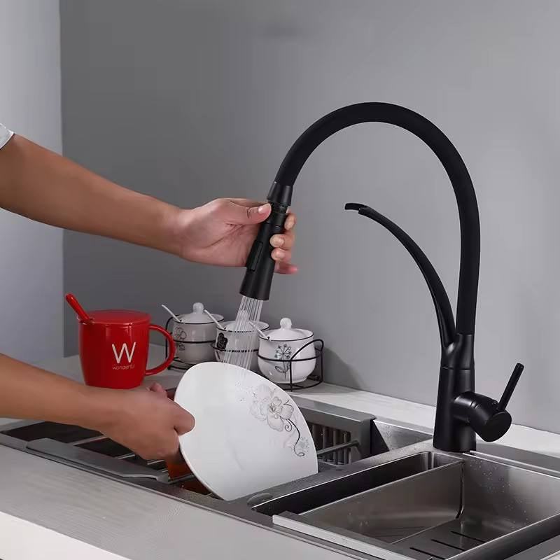hudor-c-phise-mitigeur-cuisine-noir-mat-douchette-extractible image 5