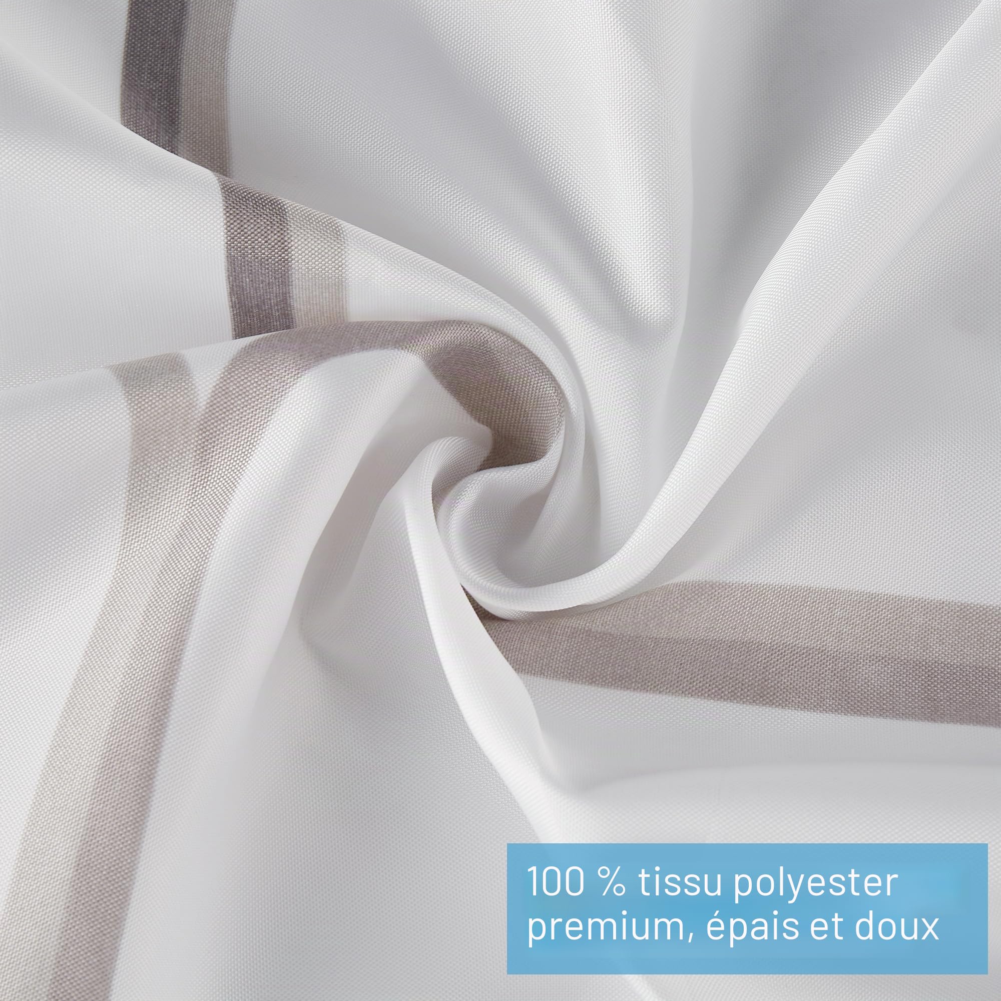 gricol-rideau-de-douche-polyester-180x180-blanc-carreaux-12-crochets image 3