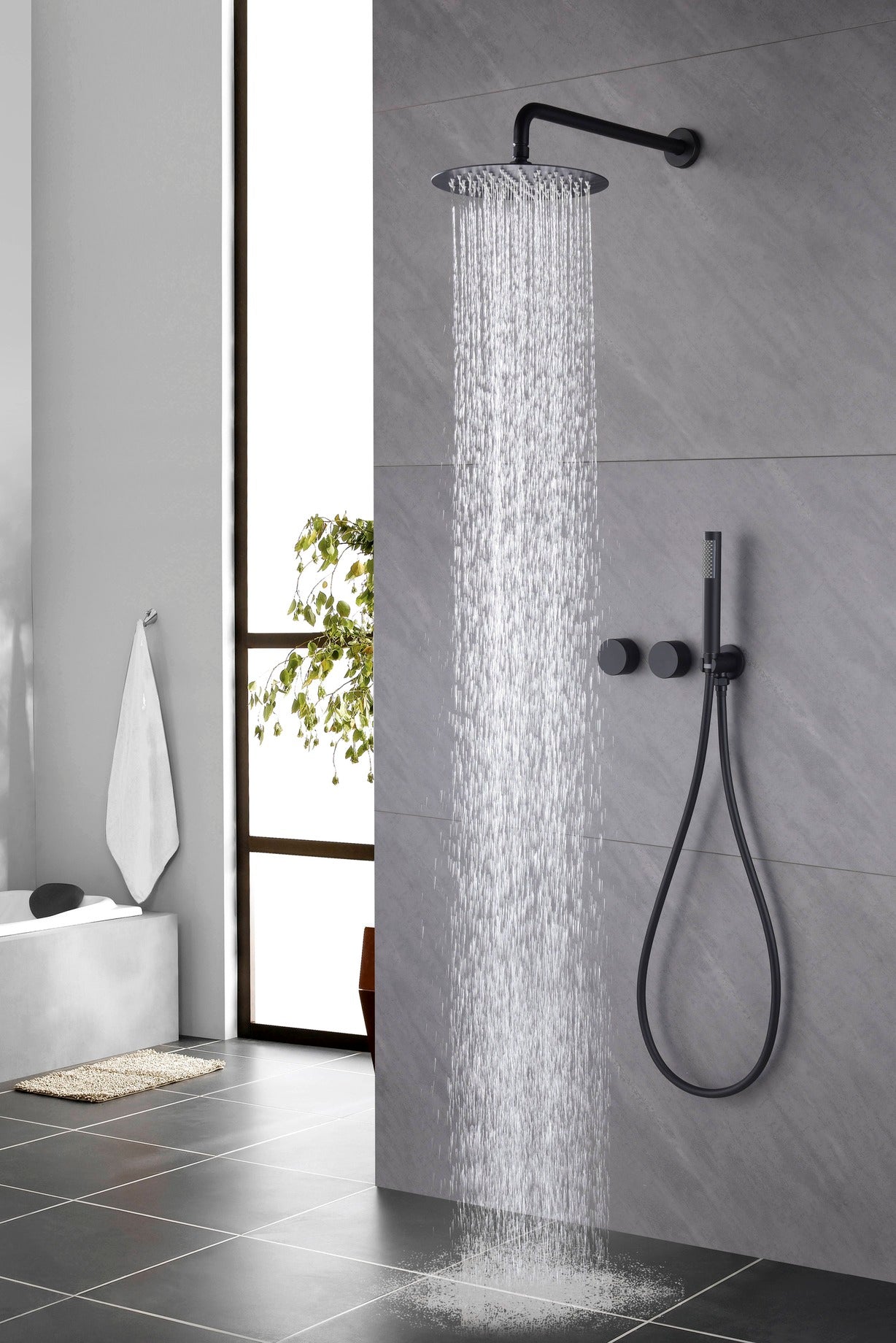 hudor-c-phise-sc84-douche-encastr-e-noir-mat-laiton image 2
