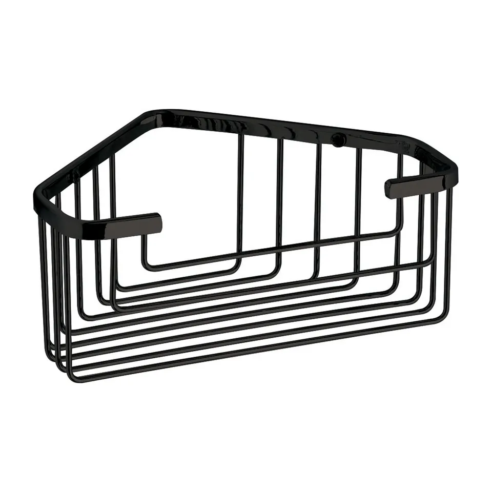 gedy-augustus-porte-objet-douche-angle-noir-mat image 1