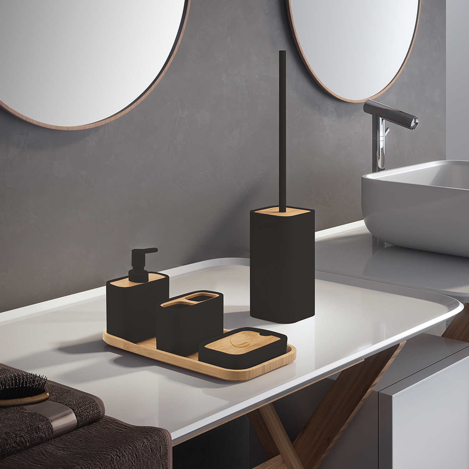 gedy-bamboom-ninfea-brosse-wc-noir-mat-bambou image 3