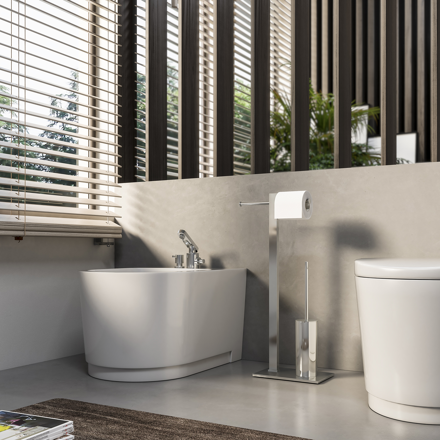 gedy-tobia-ensemble-wc-chrome-porte-papier-brosse image 3