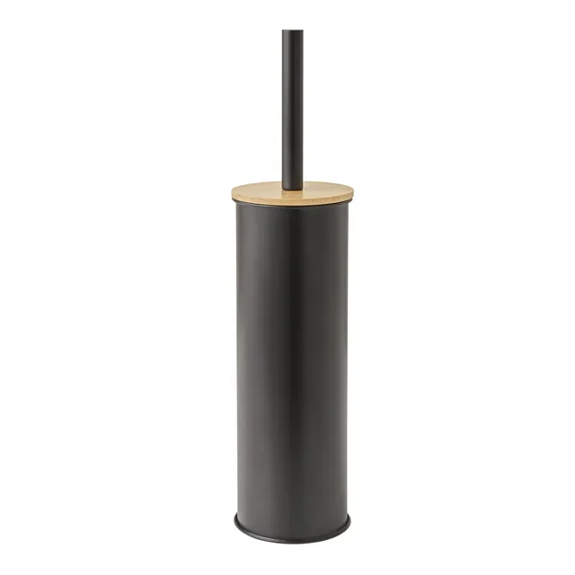 gedy-kenta-porte-brosse-wc-naturel-noir-mat image 1