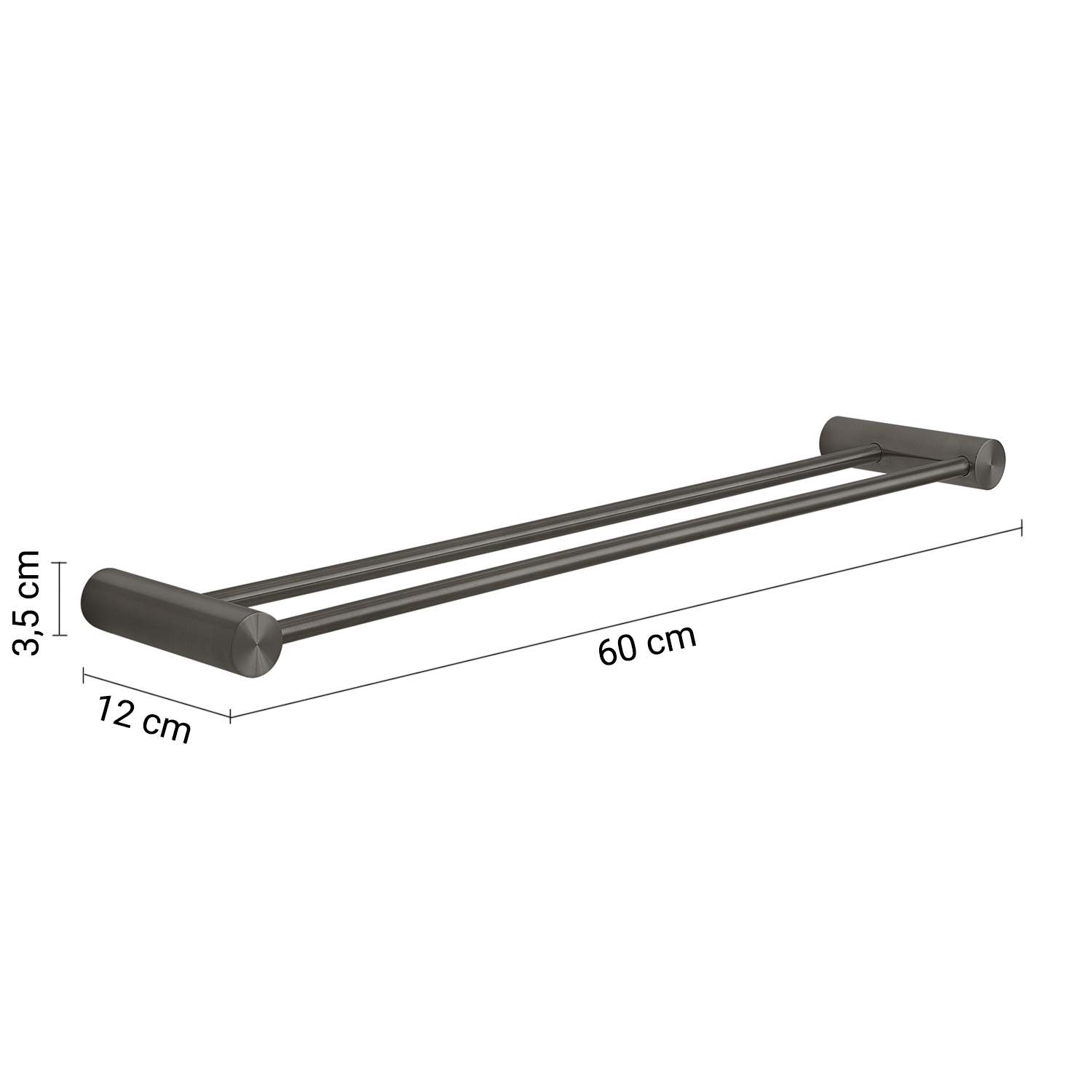 gedy-ande-porte-serviettes-double-60-cm-gun-metal image 2