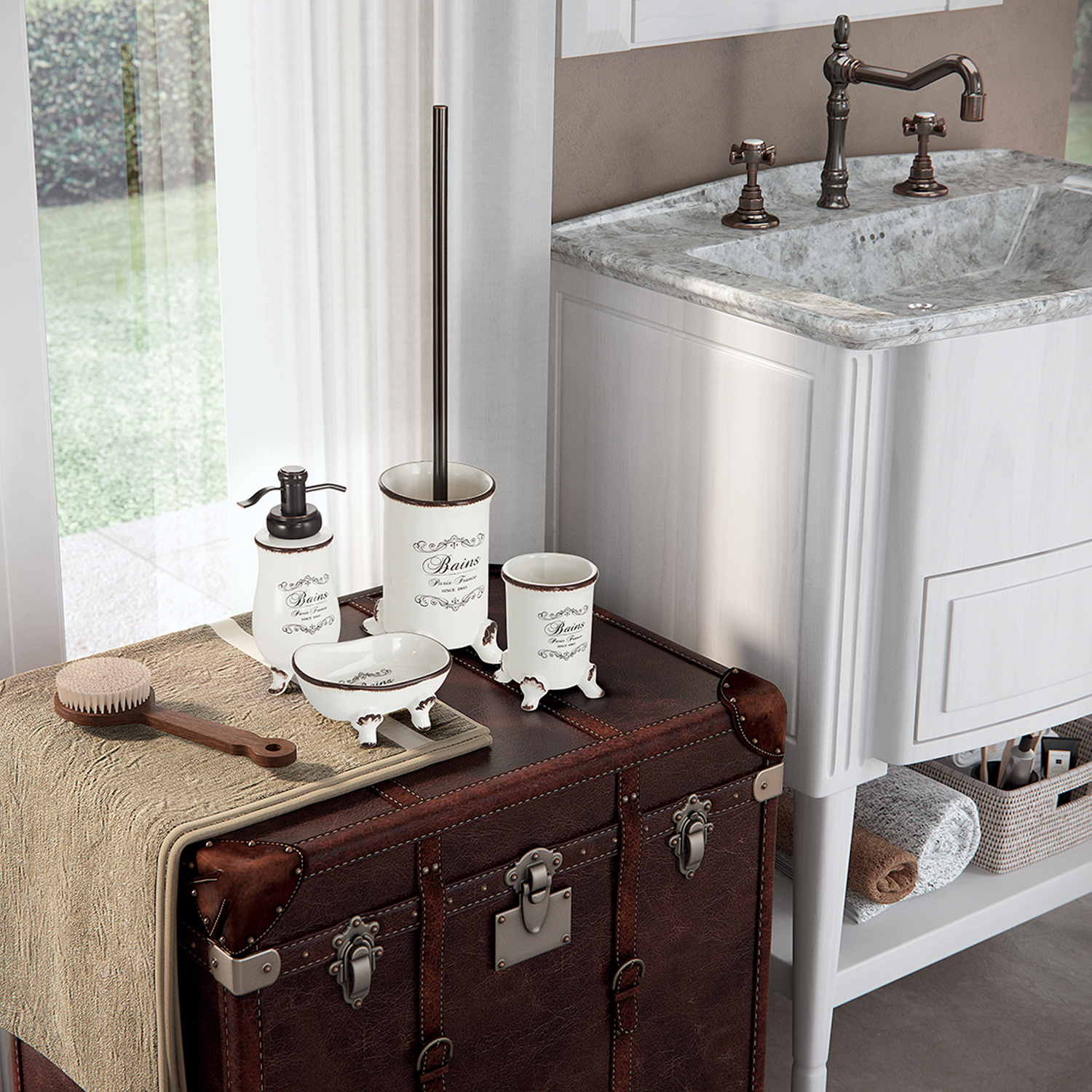gedy-amelie-porte-brosse-dents-blanc-gobelet image 3