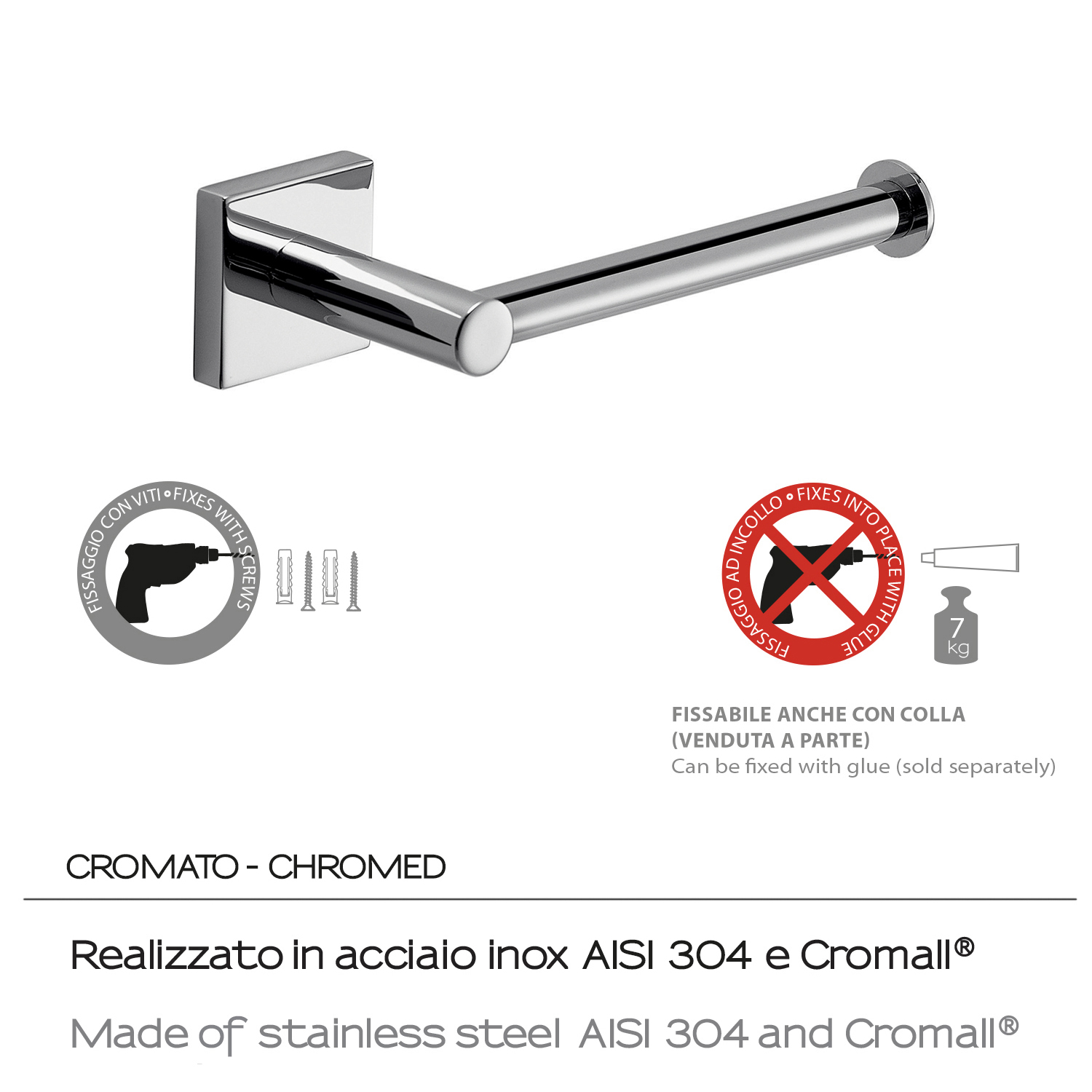 gedy-fuji-porte-rouleau-mural-chrome image 3