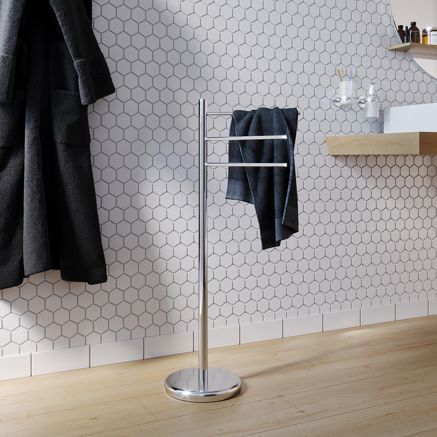 gedy-tracy-porte-serviette-sur-pied-chrome image 3