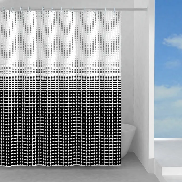 gedy-ipnosi-120x200-rideau-de-douche-blanc-noir image 1