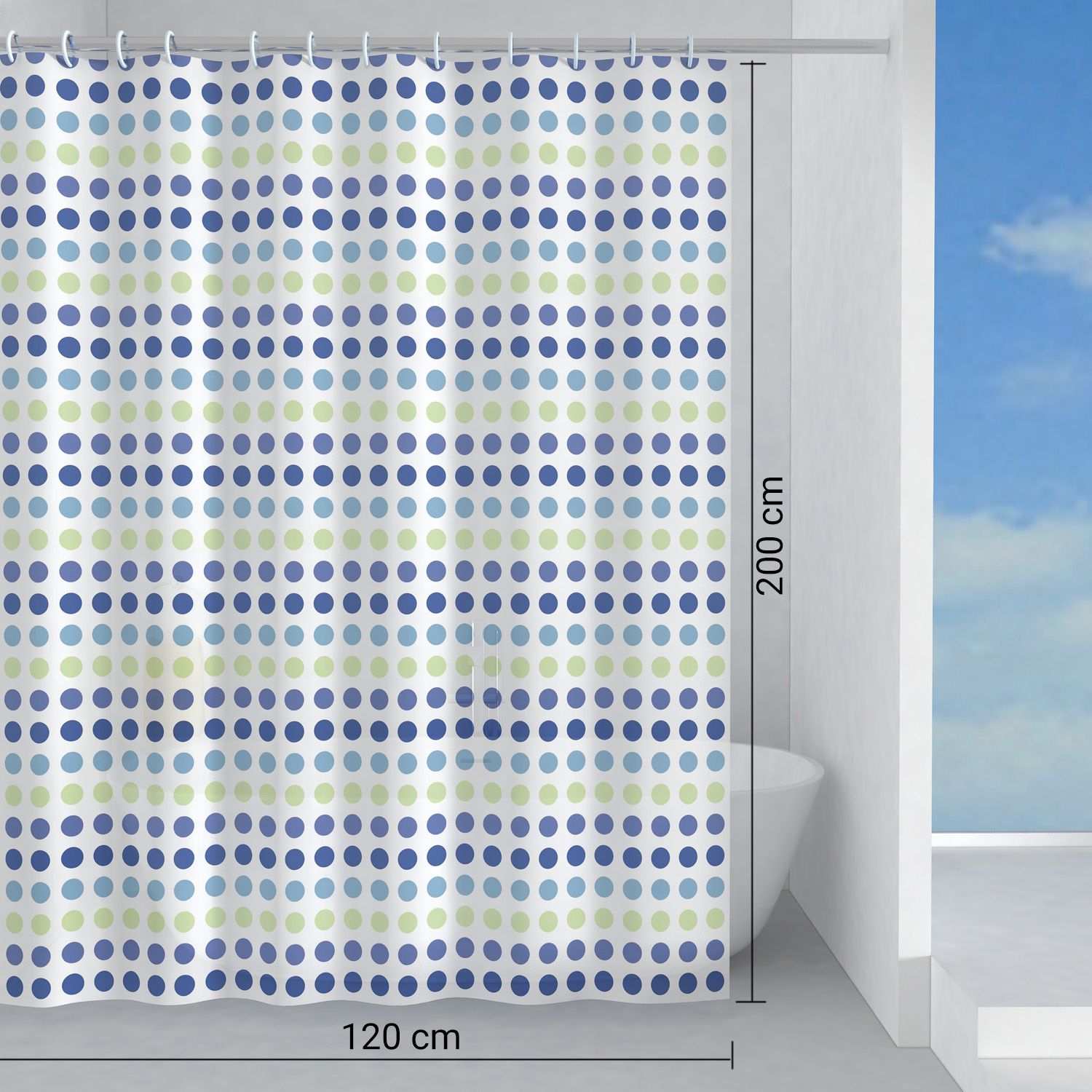 gedy-biglie-rideau-de-douche-120x200-cm-vert-bleu image 2