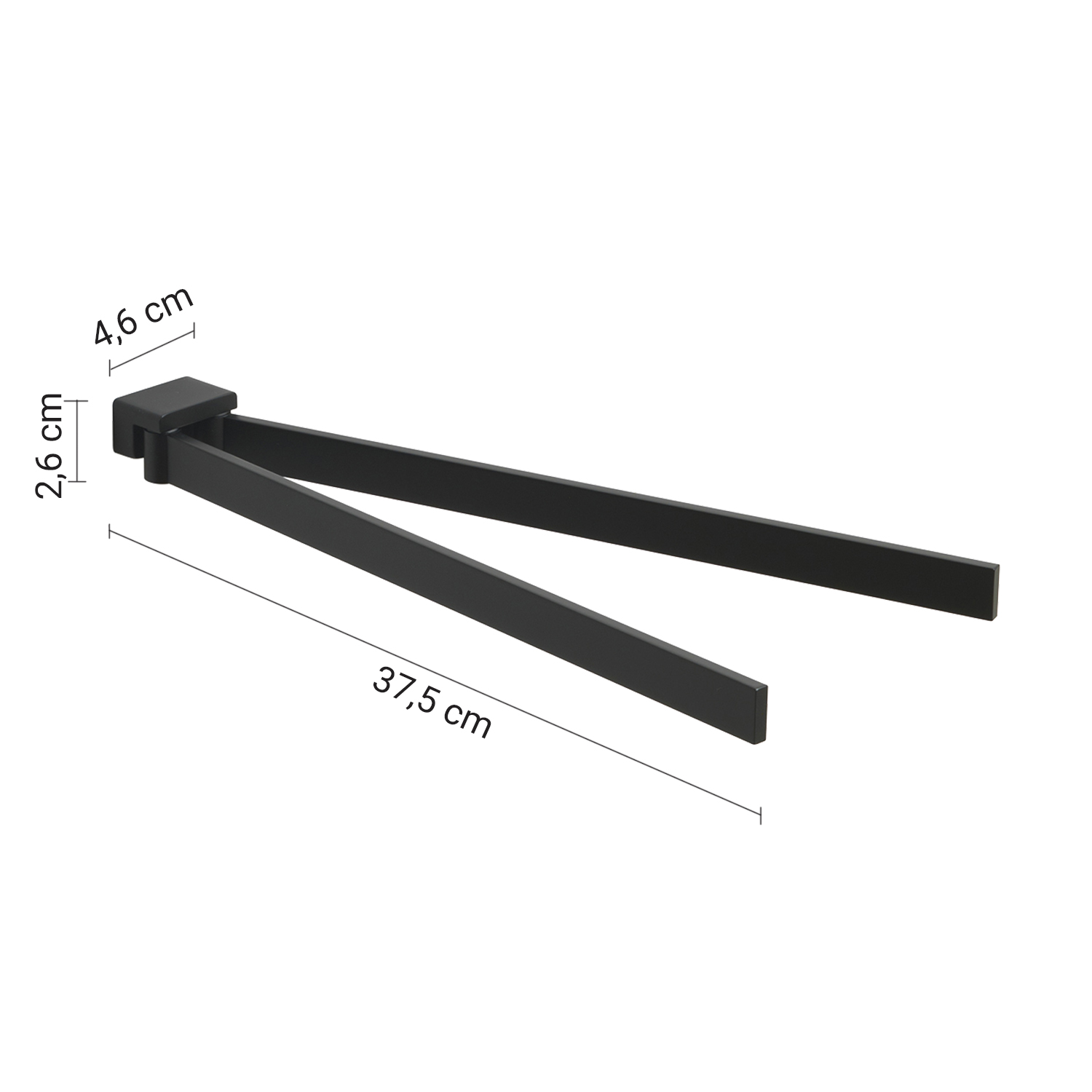 gedy-lounge-porte-serviettes-r-glable-noir-mat image 2
