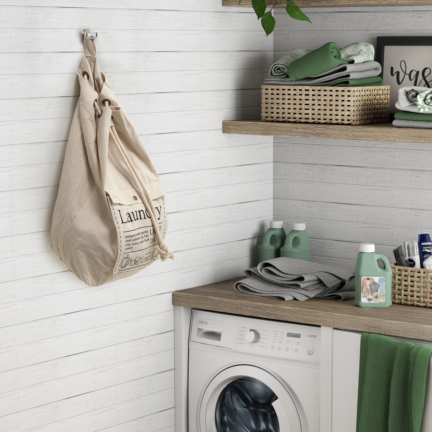 gedy-baggy-sac-porte-linge-30-l-cru image 3