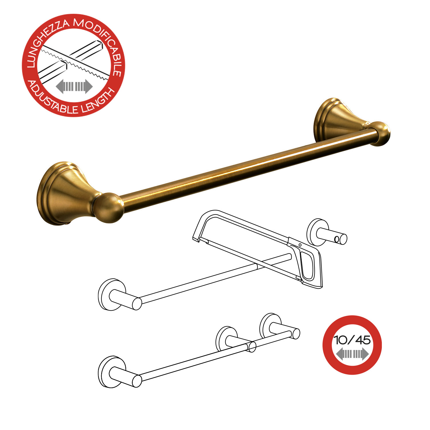 gedy-romance-porte-serviette-45-cm-bronze-fixer image 5