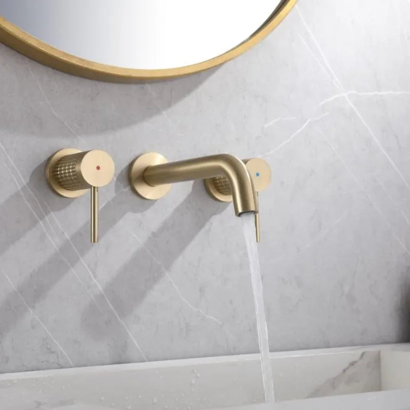 hudor-scamandre-200001-robinet-lavabo-mural-dor-bross-3-trous image 4