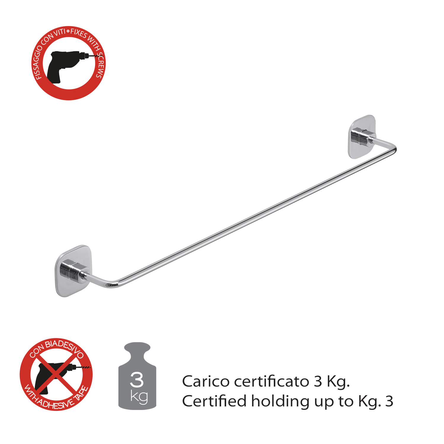 gedy-teide-porte-serviette-45-cm-chrome-mural image 4